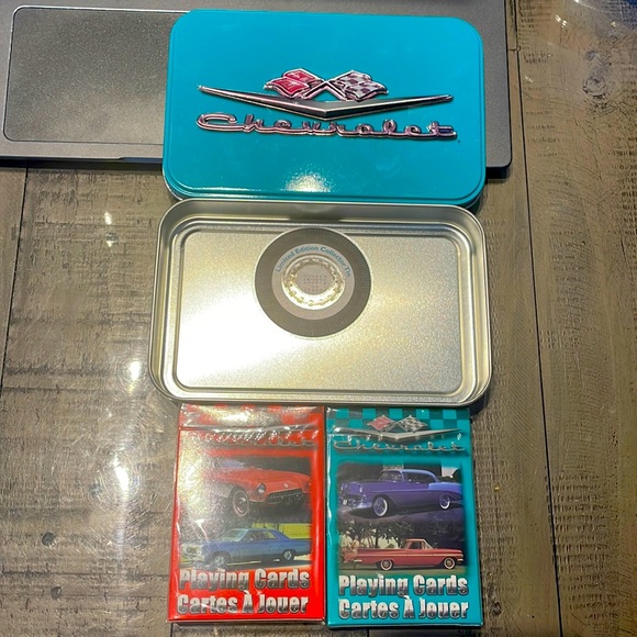 Classic Chevrolet Playing Cards Limited Edition Numbered Collector Tin 2 Decks - Picture 2 of 11